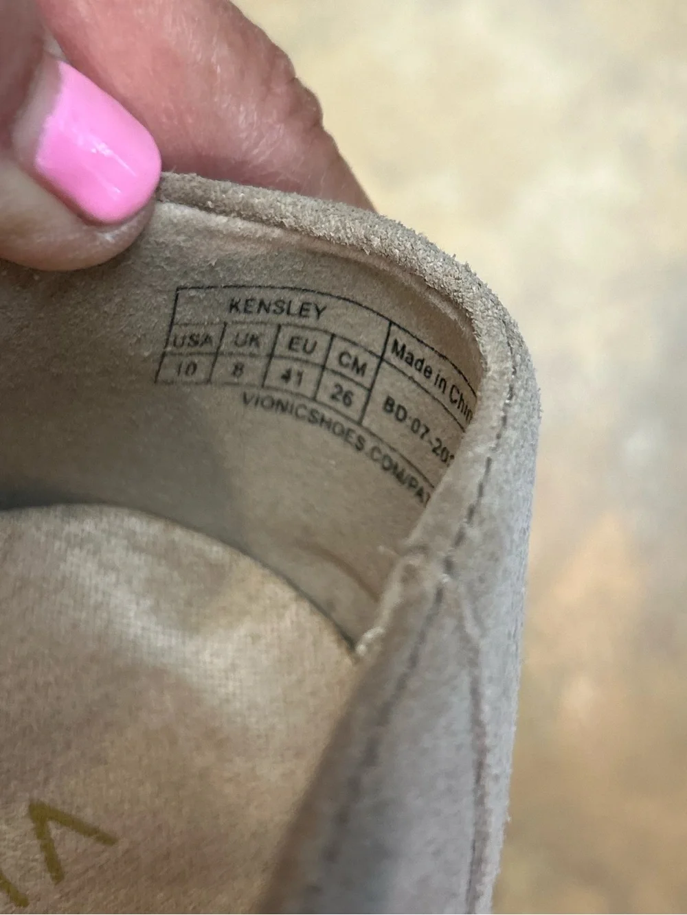 Vionic Kensley Taupe Suede Slip-On Loafers
